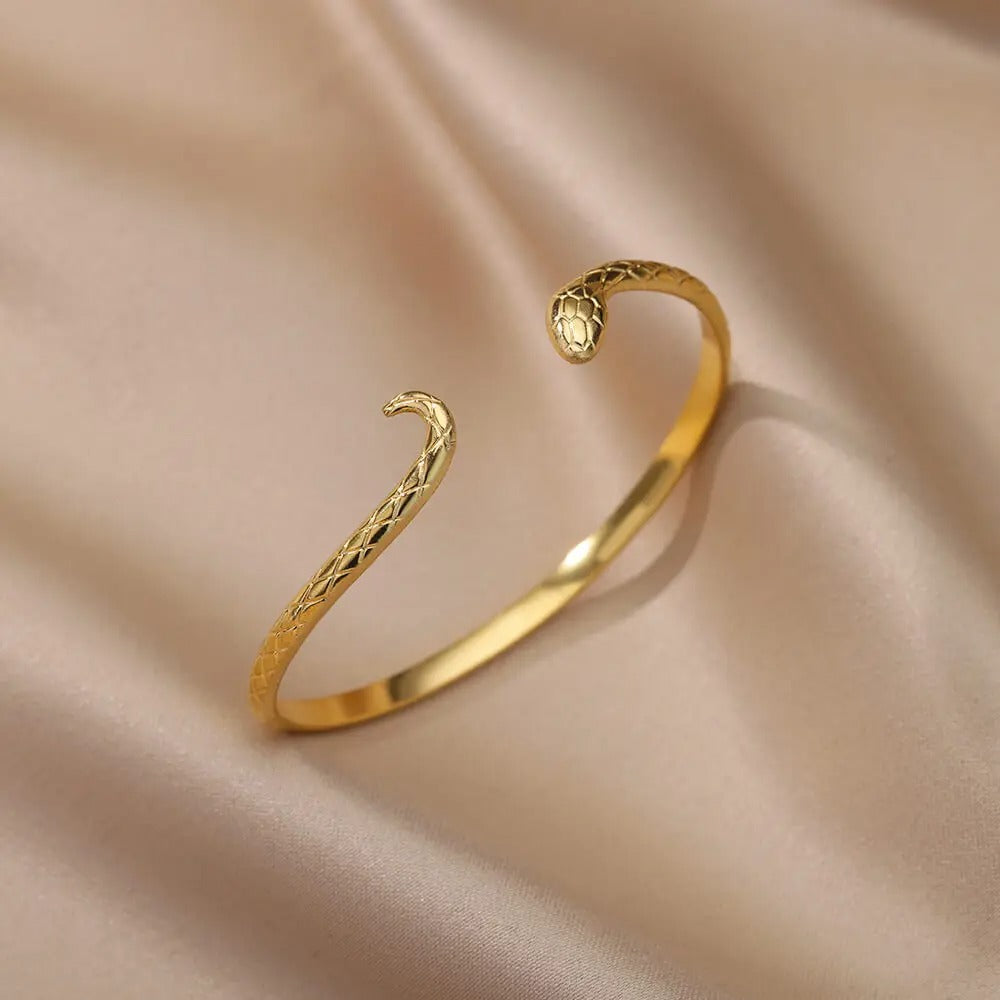 Bracelet Ajustable Serpent plaqué or 18K