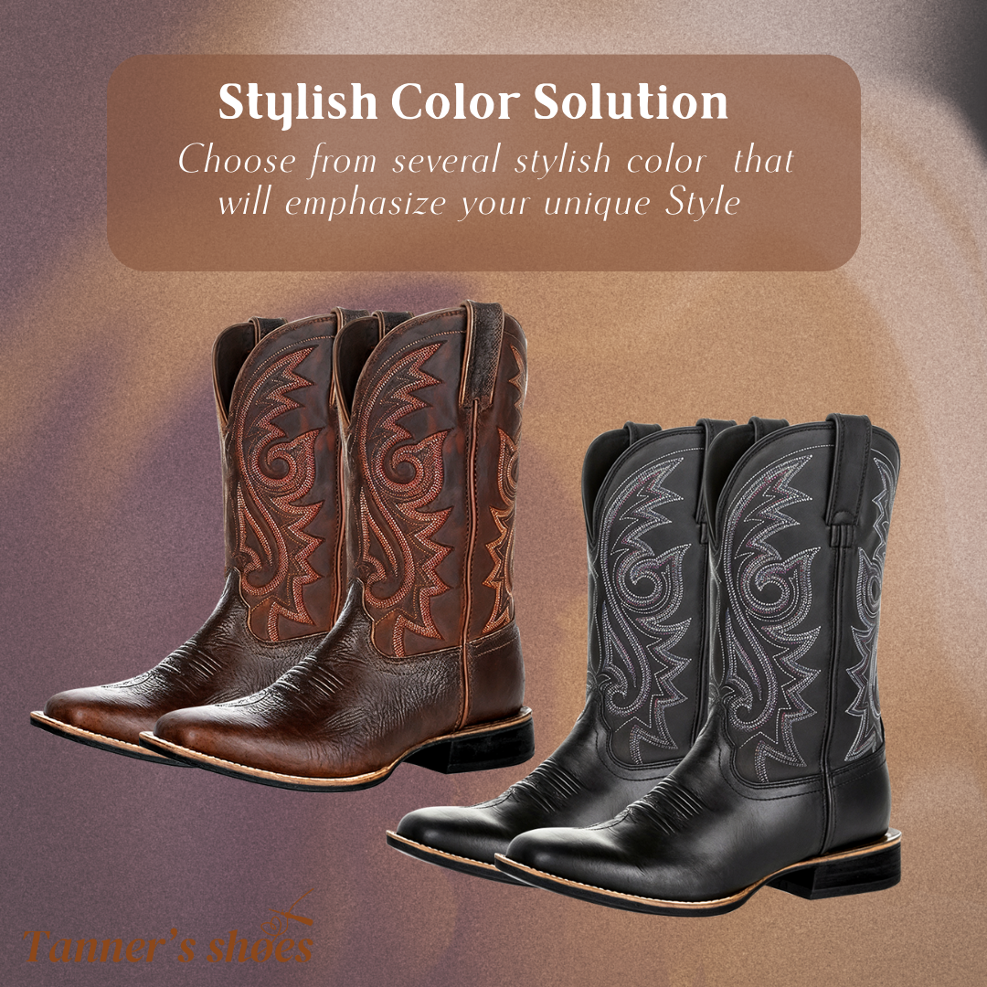 Kian | Bottes mi-mollet à broderie rustique