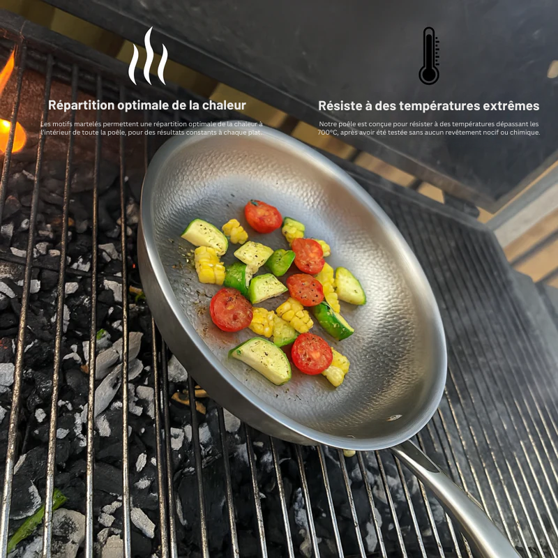 Poêle en Titane avec Deux Poignées