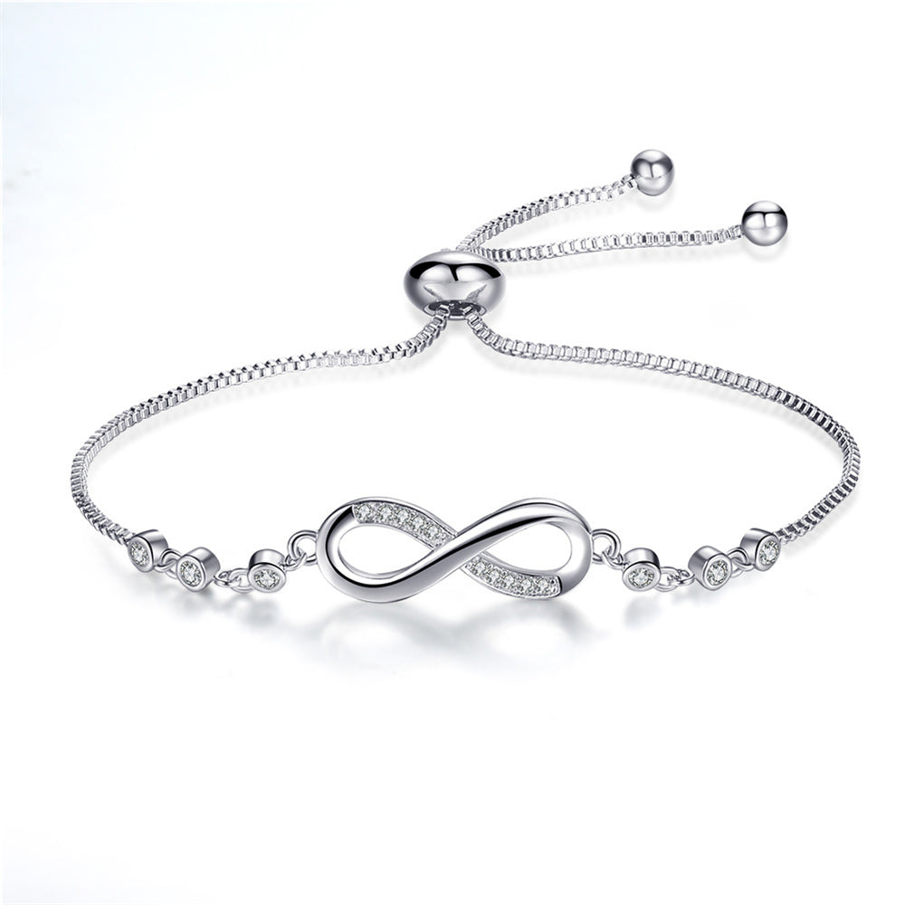 Bracelet infini ajustable argenté