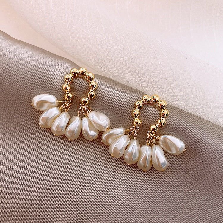 Boucles d'oreilles en perles de style baroque