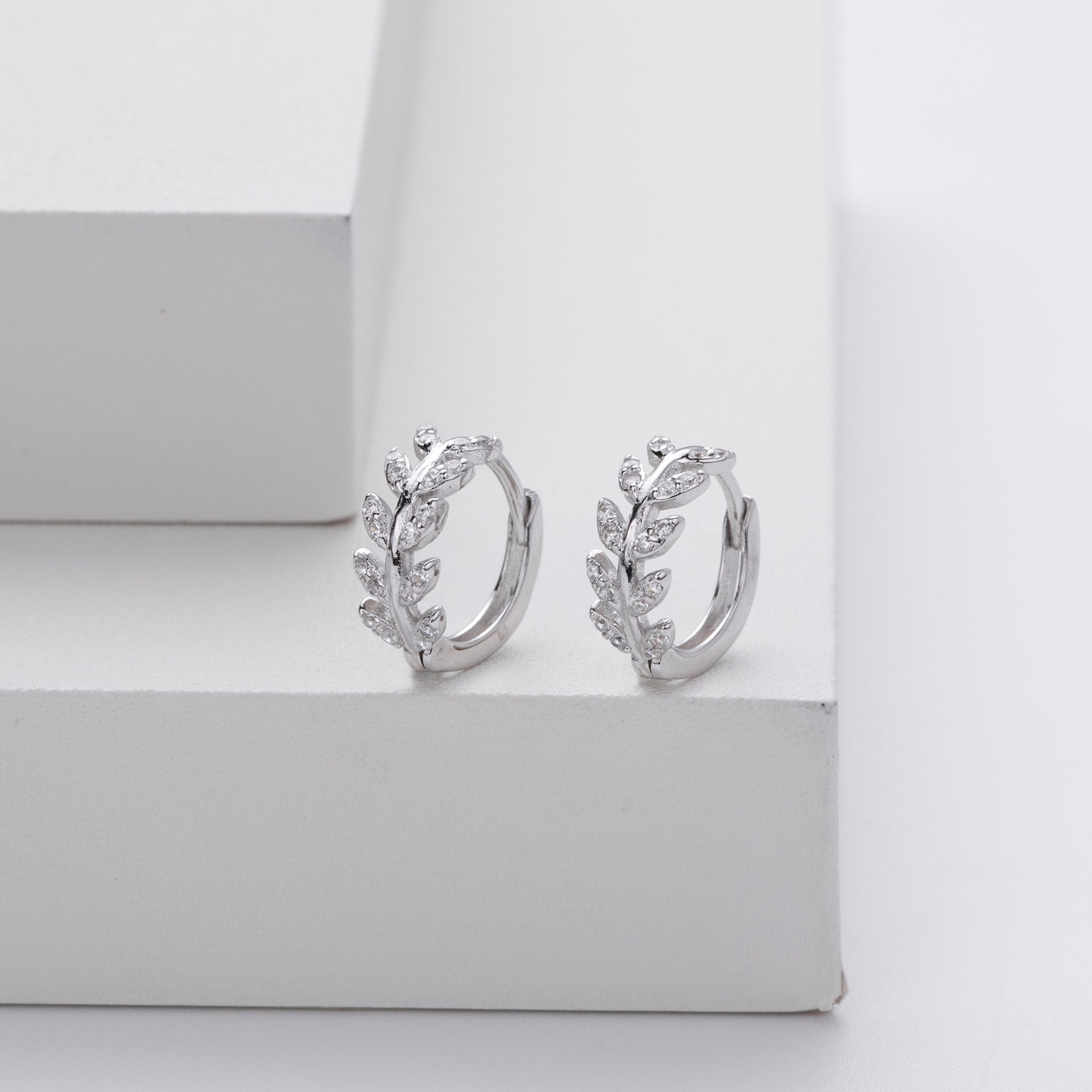 Boucles d'oreilles en argent avec zirconia 5A élégantes