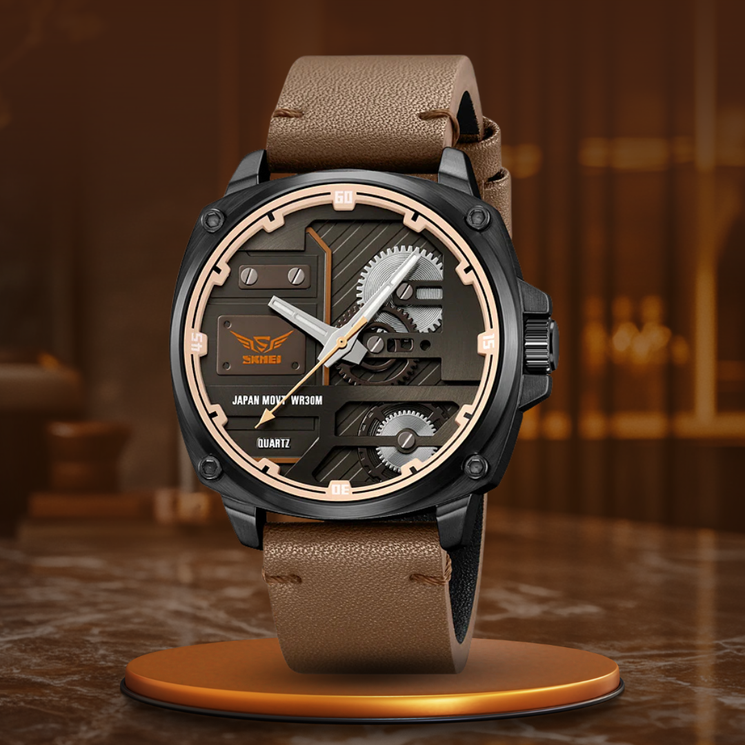 Montre Homme en Cuir Quartz™ - Olsen & Olsen