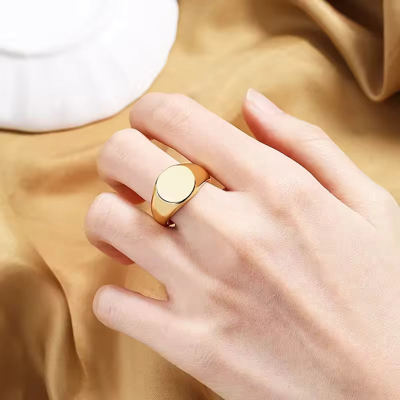 Bague Ajustable Ovale Brillante plaquée or 18K