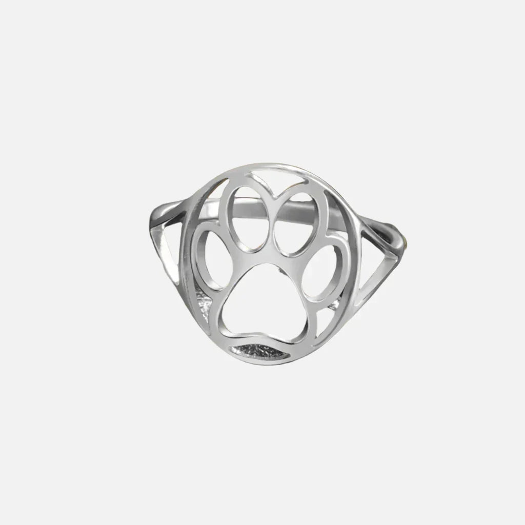 PAWLA – Bague ouverte en or et argent avec motif de pattes
