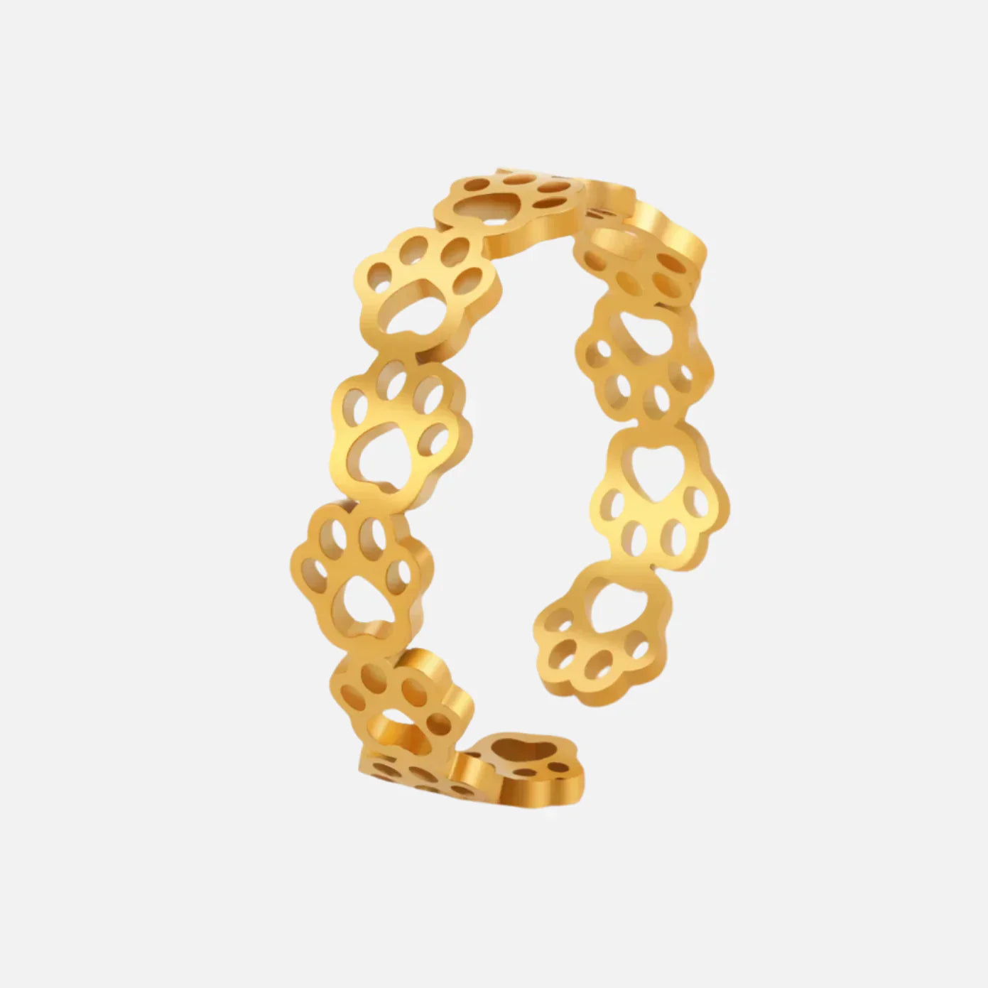 OVA – Bague empreinte de patte ajustable en argent et or