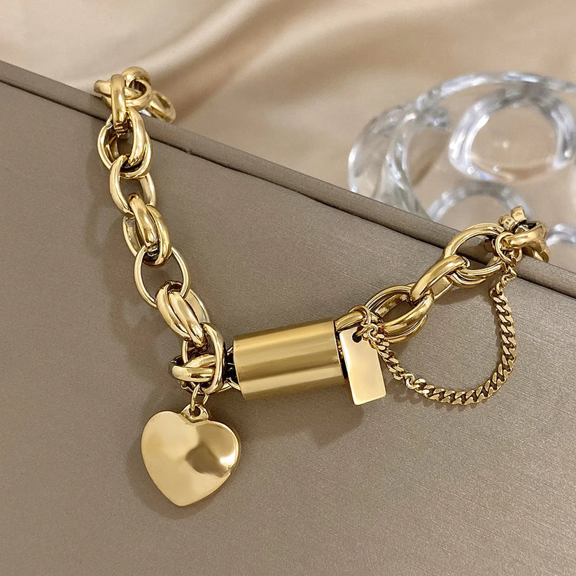 Bracelet Chunky Heartened | Or