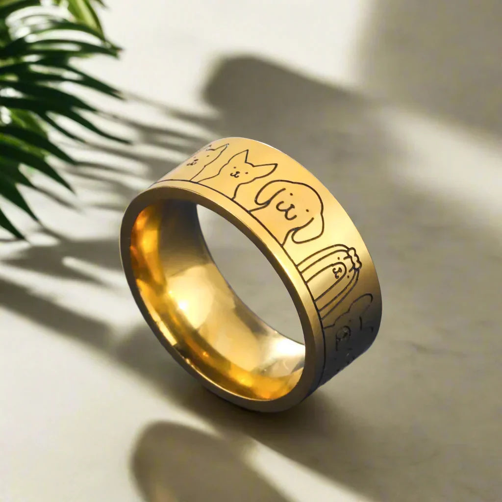NIKA – Bague large en or et argent avec empreinte gravée pour femmes