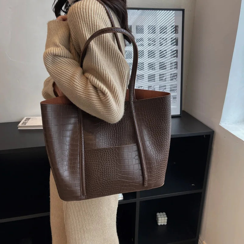 Blanca™ | Sac à bandoulière vintage en cuir de crocodile brun