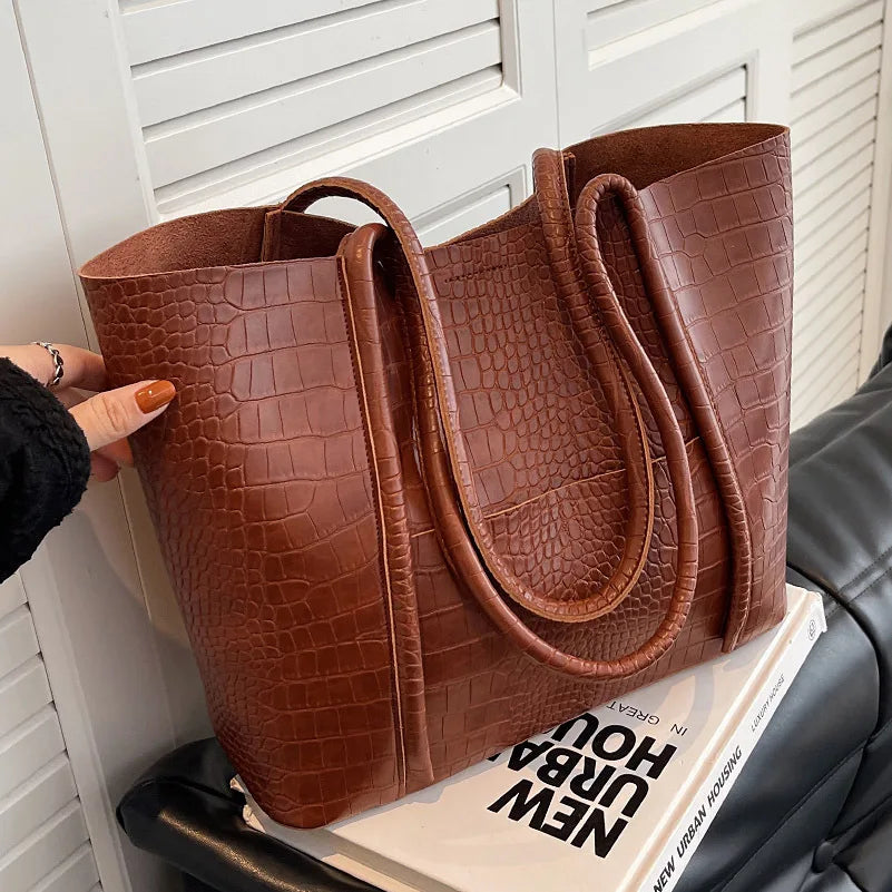 Blanca™ | Sac à bandoulière vintage en cuir de crocodile brun