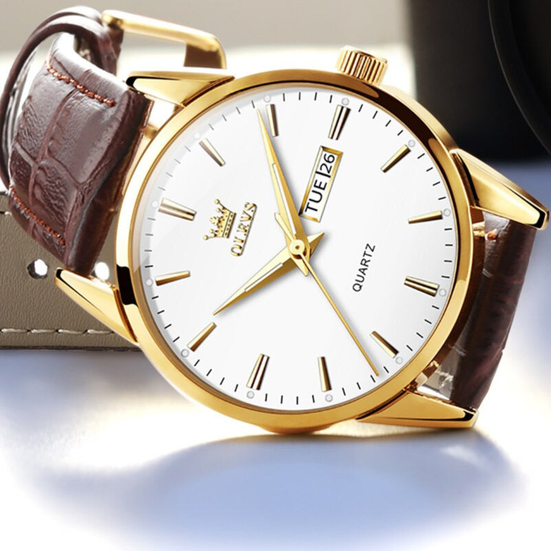 Montre en cuir d'affaires de luxe™ Olsen & Olsen