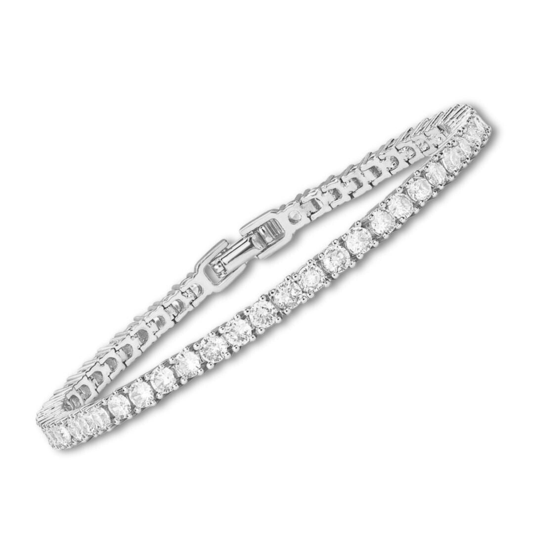 Bracelet Tennis Moissanite | Or Blanc