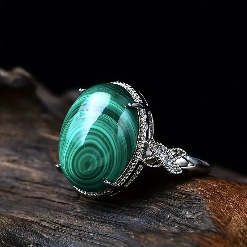 💍 Bague en Malachite – Protection &amp; Transformation