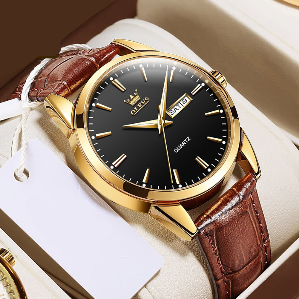 Montre en cuir d'affaires de luxe™ Olsen & Olsen