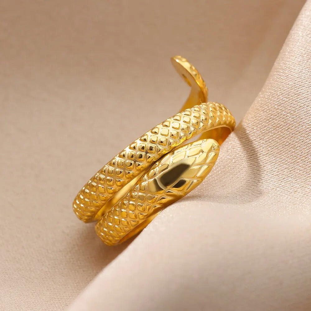 Bague Ajustable Serpent plaquée or 18K