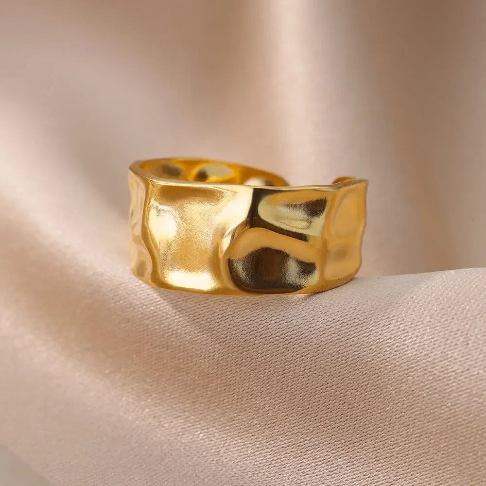 Bague Ajustable Géométrique Irrégulière plaquée or 18K