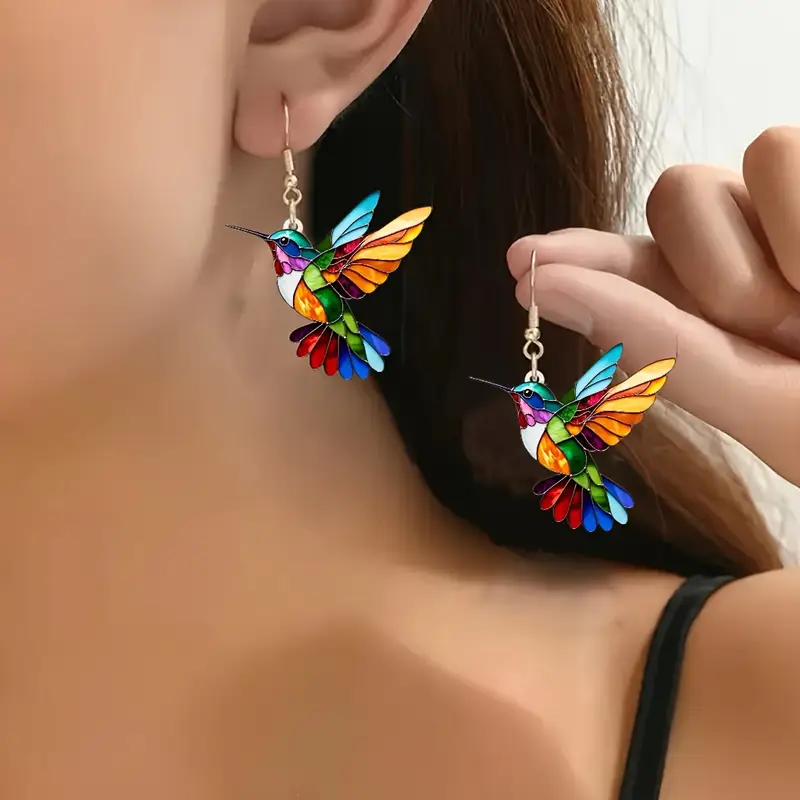 Boucles d'oreilles pour femmes Colibri Colors Light Tropical Design - Maritza