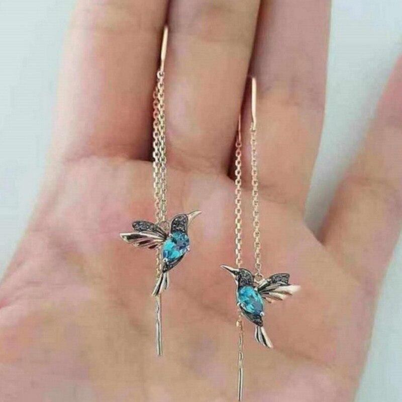 Boucles d'oreilles colibri en zircon