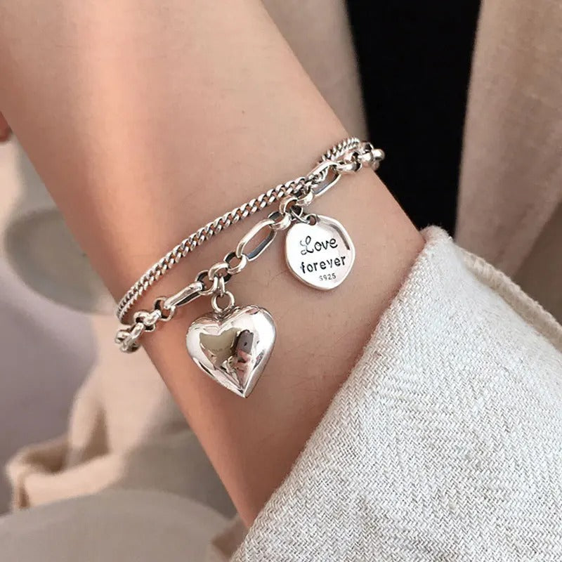 Bracelet en argent 925 Love forever + 2 Charms gratuits