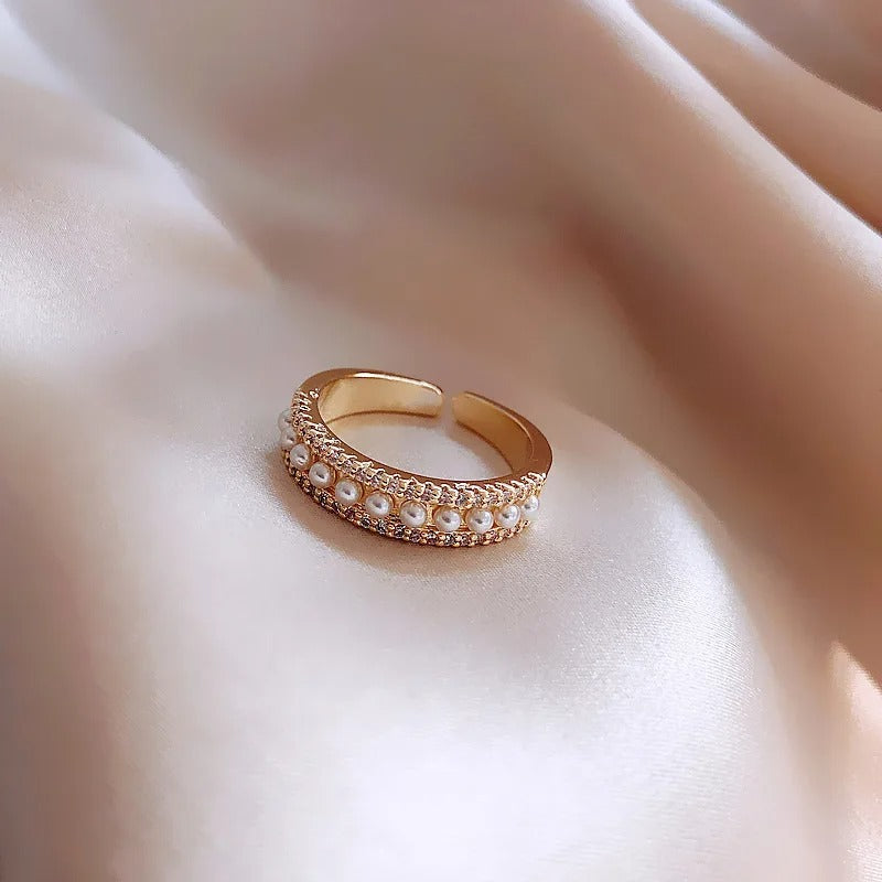 Bague Perle Ouverte plaquée or 18K