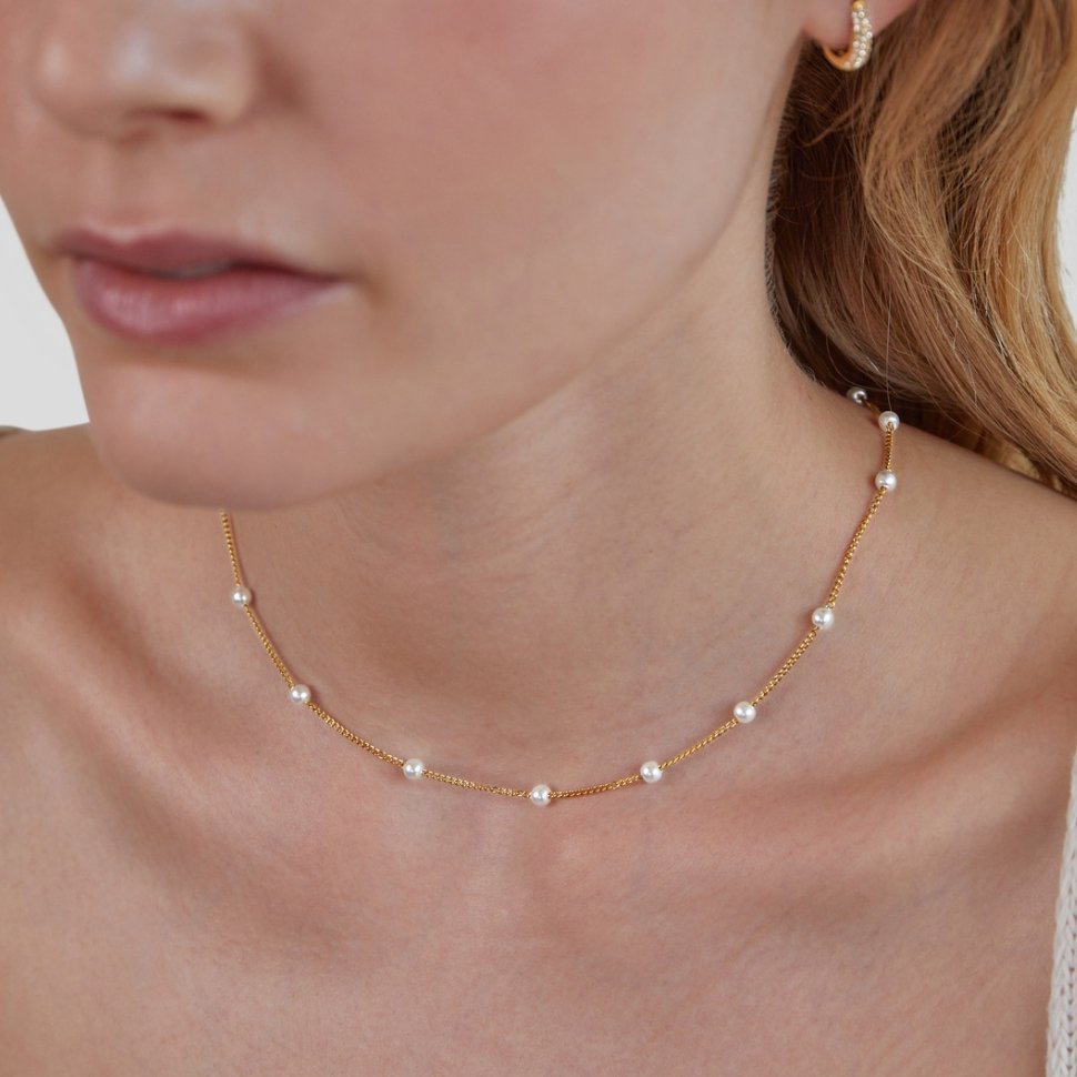 Collier Perle plaqué or 18K