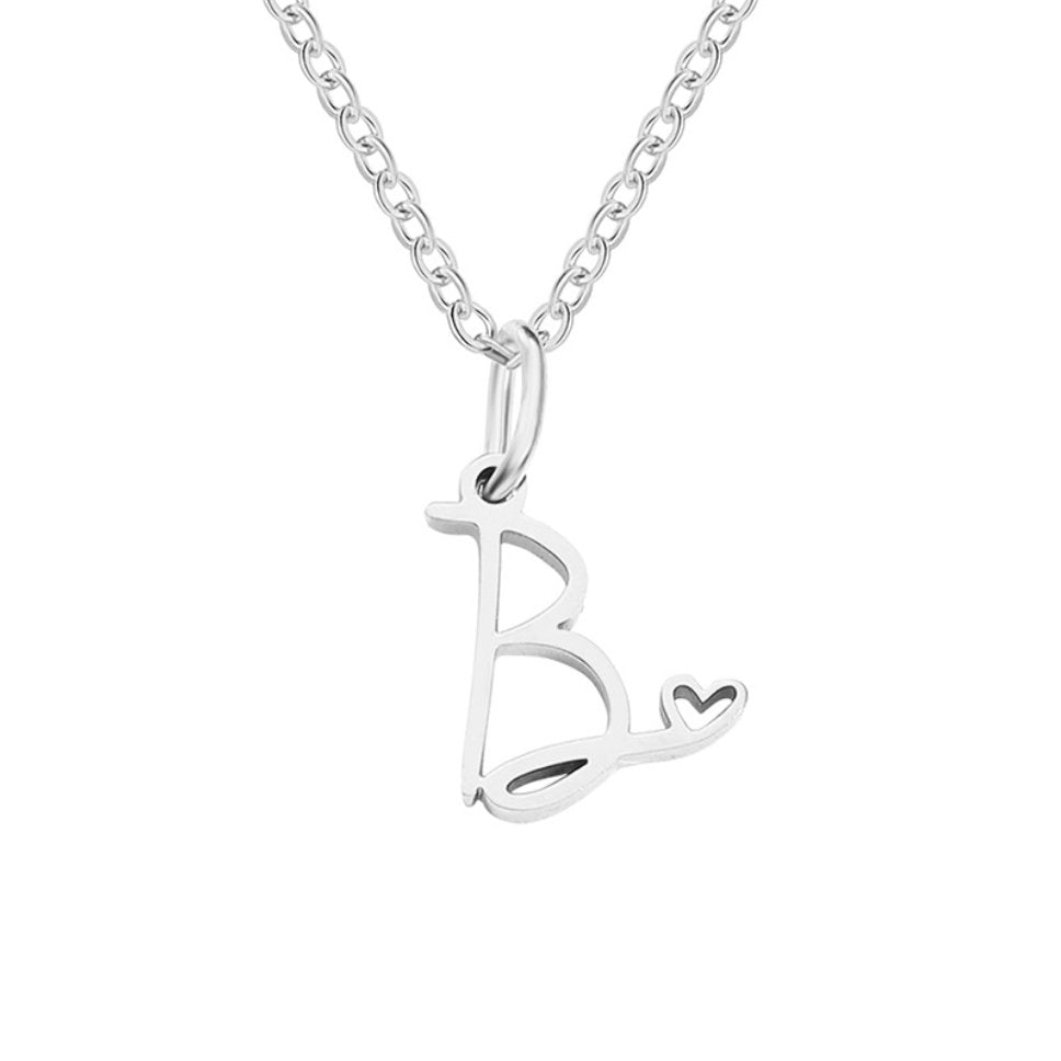 Collier en Cœur avec Lettre en Argent