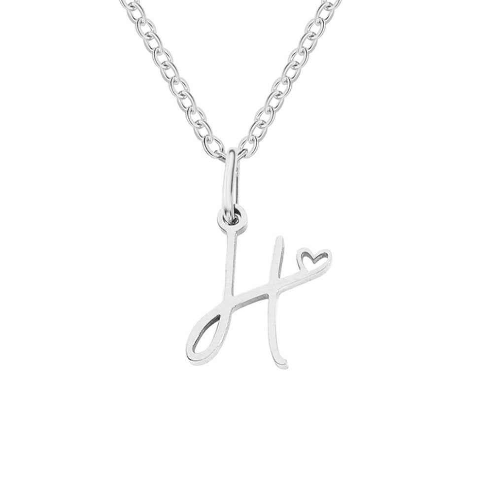 Collier en Cœur avec Lettre en Argent