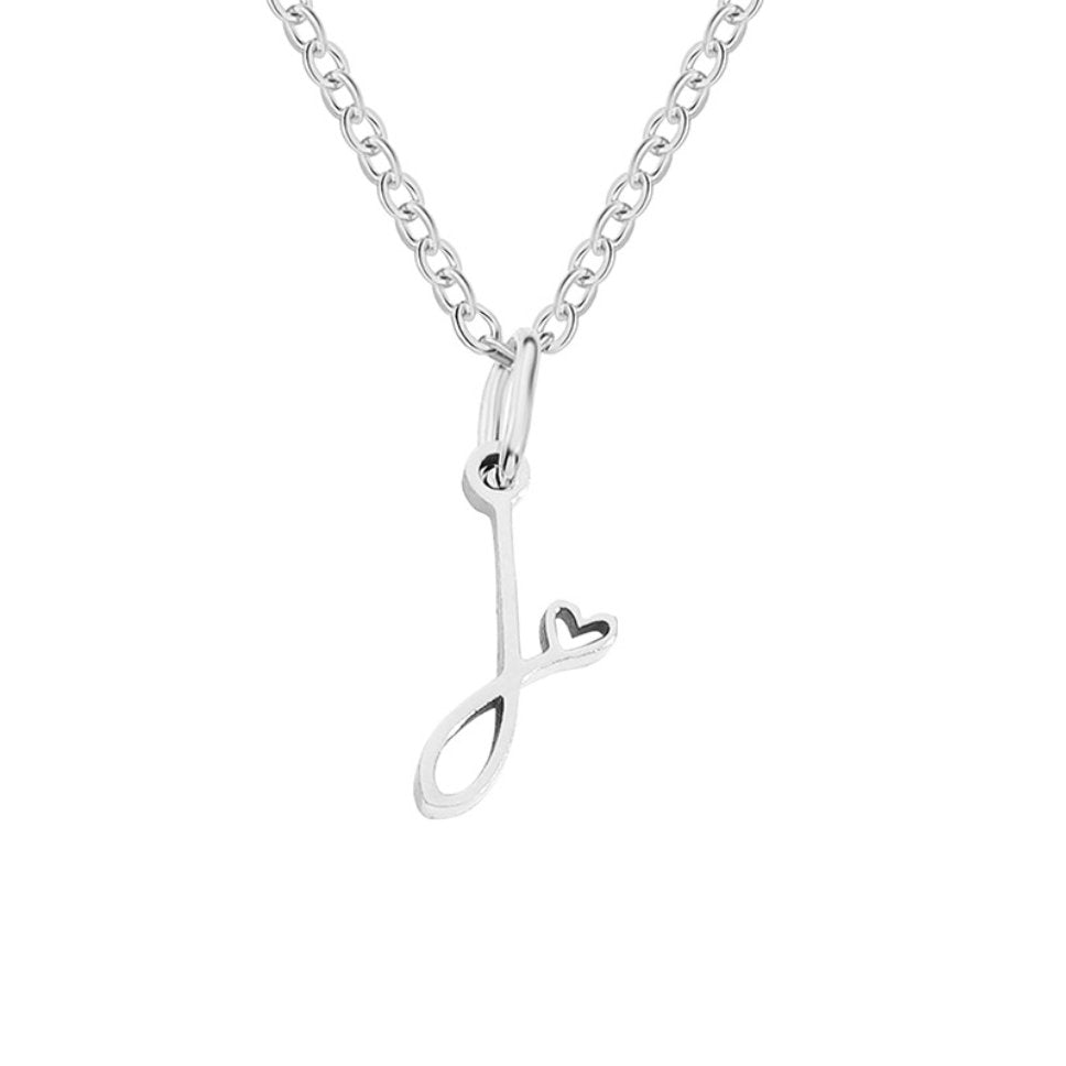 Collier en Cœur avec Lettre en Argent