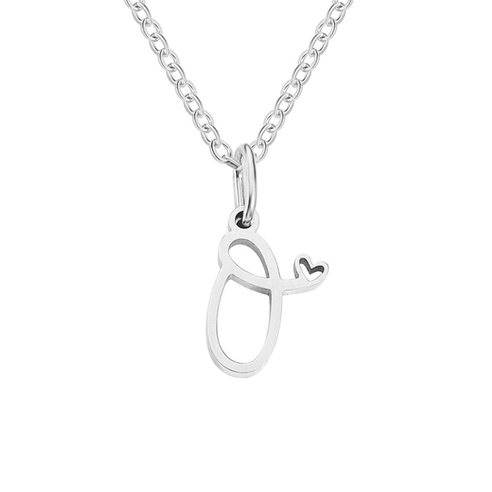 Collier en Cœur avec Lettre en Argent