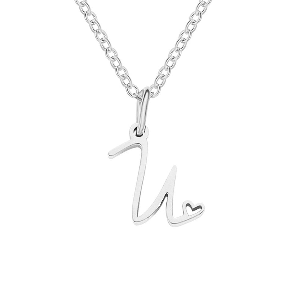Collier en Cœur avec Lettre en Argent