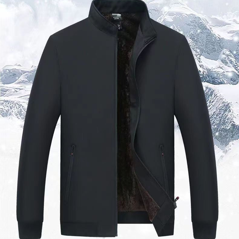 Veste zippée chaude unie pour homme – 💪 Anti-froissement, coupe-vent, imperméable à la pluie et à la neige !